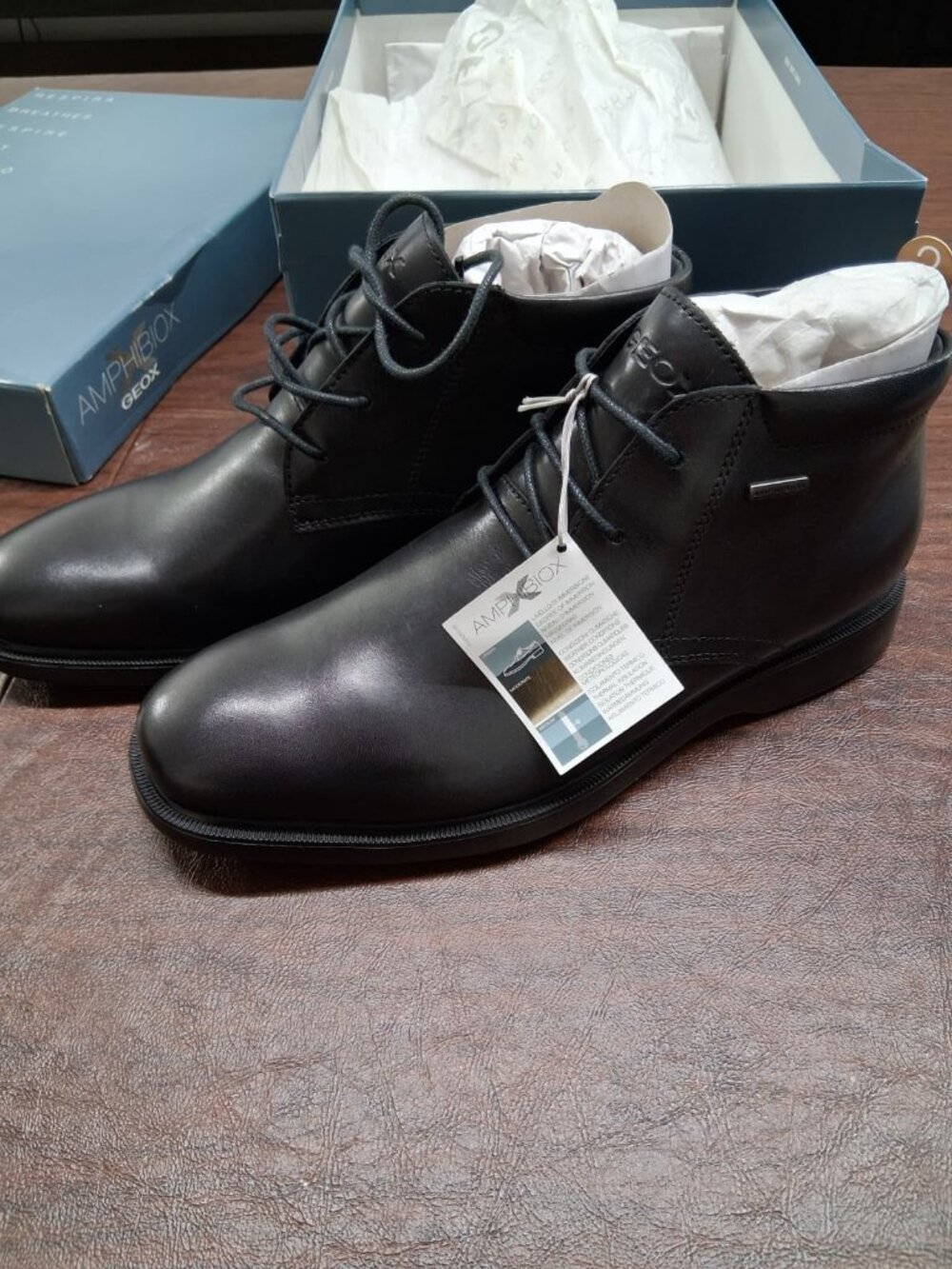 GEOX Men's Brayden 2Fit ABX Waterproof Lace Up Chukka Boots Size 39